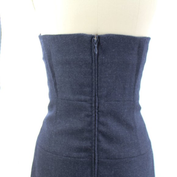 DSquared2 Charcoal Gray Wool Strapless Corset Dress Midi Tailored Fitted  46/M - Picture 8 of 16